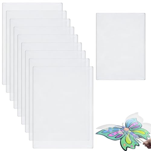 10Pcs A4 Stencils Square Stencil Paper, PET Stencil Paper Transparent Mylar Sheets，Blank Mylar Templates for DIY Material Making Stencils (Transparent)