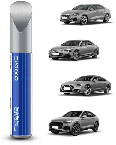 (LX7W) Ice Silver Metallic Auto Paint Retuschering för Audi, Reparation av repor för bil, snabb och enkel lösning för reparation