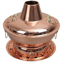 Olla caliente mongola de cobre puro, base de calefacción doble eléctrica y de carbono, diseño dividido para una fácil limpieza, ideal para reuniones familiares y fiestas