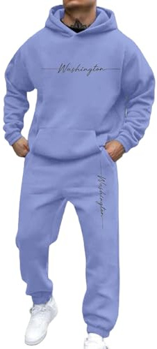 Lounge Sets 2 pezzi abiti da uomo con cappuccio autunno comodo set tuta casual felpa con cappuccio e pantaloni della tuta Set tute Set di tute per uscire Jogging Abbigliamento attivo Loungewear Set