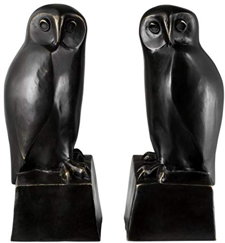 Casa Padrino designer brons uggla bokstöd set om 2 – lyxiga bronsfigurer
