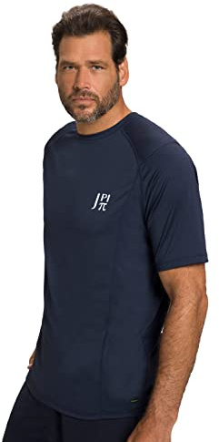 JP 1880 Jay-PI - Maglietta Funzionale Flexnamic, da Uomo, a Mezza Manica, Quickdry, Blu Scuro, 4XL, Blu Oltremare Scuro, XXXXL