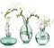 Vasen 3er-Set Kleine Blumenvasen Modern aus Kristall Grün, Mini-Vasen Glasfläschchen, Vase dekorative, Glasvase Deco für Tischmitte, bücher, Hochzeit, Taufe, Geburtstag, Geschenk zum Muttertag