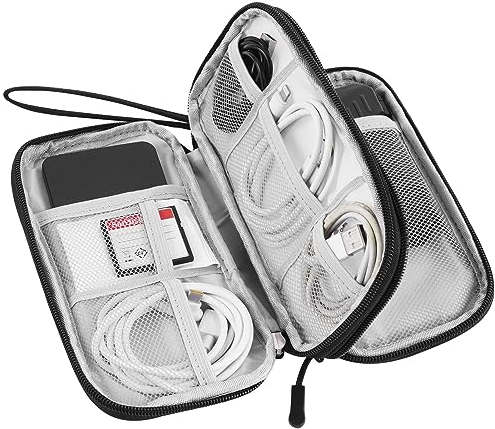 Kabeltasche Organizer, Universal Kabel Organizer Tasche Festplatten Kabel Tasche Elektronikzubehör Organizer Doppelte Kabeltasche Klein für Elektronische Accessoires USB Powerbank SD-Karte Ladekabel