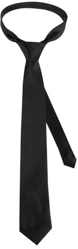 Krawatte Schwarz 150 × 8 Cm Schwarze Krawatten Für Herren Einfarbig Uniform Krawatte Verstellbare Schmale Krawatte Für MäNner Herren Business Hochzeit Abschlussfeier Schuluniformen Feierlichkeiten