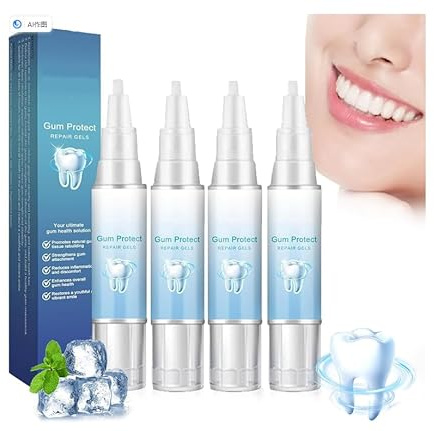 XdealCozyxc 4 Pcs Mullein Gum Repair Gel, Gum Repair Gel, Revitalizes Gums and Instant Teeth Whitening Essence Pen
