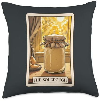 Sourdough Tarot Card Baking Bread Lover Baker Mom Throw Pillow