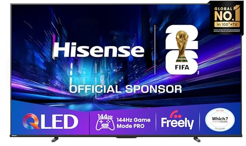 Hisense 100 100E78QTUK PRO 144Hz QLED Smart AI TV - Hi-View AI Engine, 144Hz Game Mode PRO, Dolby Atmos, Quantum Dot Colour with Freely, Disney +, YouTube, Netflix