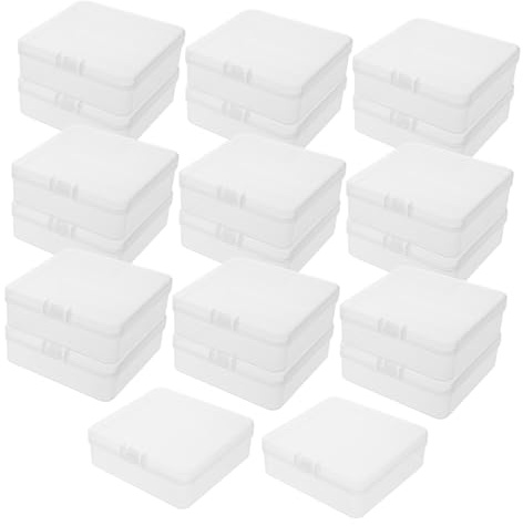 NUOBESTY 20pièces Boîte Porte-cartes Transparente Plastique Petit Contenant Carré pour Cartes de Visite et Jeux Vidéo Rangement Stable et Portable