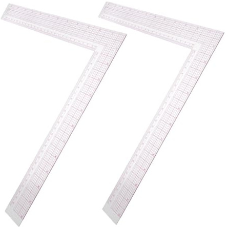 Zerodeko 2 pezzi Righello da Sarto in Plastica per Disegno Modelli Preciso Strumento Sartoria Resistente e Portatile per Taglio Tessuti e Progetti di Cucito