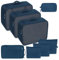 Carttiya Koffer Organizer set 8 Teilige, Reise Kleidertaschen, Packwürfel Packing Cubes für Urlaub und Reisen, Wasserdichte Atmungsaktiv Ultraleicht Kofferorganizer Aufbewahrungsbeutel (SeaBlue)