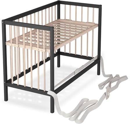 Sämann® 4-in-1 Baby-Beistellbett aus massivem Buchenholz – sicher, höhenverstellbar & umbaubar zum Babybett – wächst mit bis 4 Jahre – entwickelt von Eltern für Eltern – für ruhige Nächte