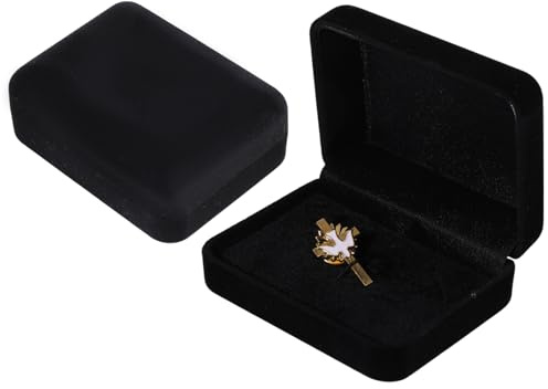 CHGCRAFT 2 Pcs Velvet Cufflink Tie Clip Box Black Flocking Storage Gift Box Jewelry Display Box for Engagement Birthday Anniversary, 2.99×2.4inch