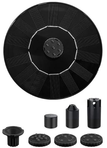 Auauraintt Fontaine solaire pour extérieur, pompe de bassin solaire, avec 6 effets de pulvérisation, pour bain d'oiseaux, bassin, jeux d'eau, réservoir à poissons, jardin (1 W)