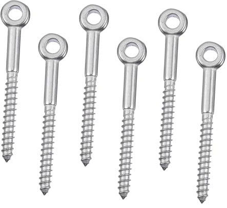 FUNOMOCYA 6 Viti Autofilettanti Resistenti Ad Occhiello Bulloni Per Appendere All'esterno E Viti Per Ganci Robusti Per Impieghi Gravosi