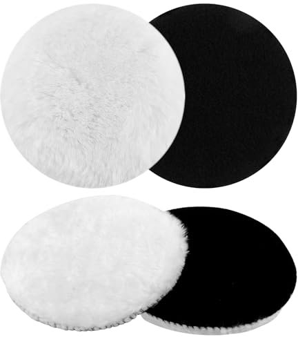 4 Pezzi Tamponi Lucidatura Auto 125 mm, Kit per Lucidatrici Auto, Lucidatura Auto Pad per Lucidare Vetro Plastica Metallo Pietra e Minerali Vari Lucidatura Auto e Carrozzeria