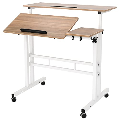 Escritorio ajustable para computadora, oficina, estudio, estación de trabajo, portátil, mesa de conferencias para el hogar y la oficina, estación de trabajo ergonómica para una mejor productividad