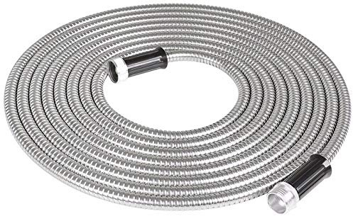 Flexible 50FT Stainless Steel Garden Hose Lightweight Metal Water Pipe with Connector for Effortless Gardening and Outdoor Use