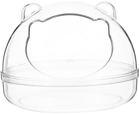 NUOBESTY Caja de Baño Transparente para Hámster Bañera de Resistente para Jaulas de Baño Compacto para Chinchillas y Pequeños Roedores Accesorio Práctico para Mascotas Pequeñas