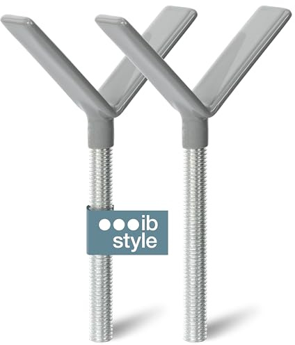 IB STYLE Lot de 2 Adaptateurs Y – Fixation pour barrière de sécurité bébé, Montage sur Rampe d’escalier sans perçage, Tige filetée M10 en métal, Accessoire pour barrière de Porte et d’escalier