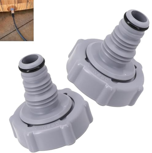 Zpeiran 2 Piezas Válvula de Drenaje P6H1419 y Adaptador de Manguera para Piscinas,para Conexión de Drenaje de Piscina,Accesorio Práctico