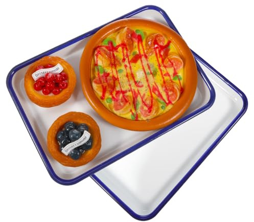 Homoyoyo Enamel Square Baking Pan Set 2 Pack 10.63X7.48 Inch Rectangular Oven Tray Food-Safe Material Multi-Functional Kitchenware for Restaurant and Home Cooking