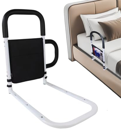 Générique Barrières De Lit pour Personnes Âgées - Poignée de Barre d'appui Anti-dérapante - Barre De Sécurité Lit avec Poche De Rangement - pour Adultes et Seniors à Domicile ou à l'Hôpital