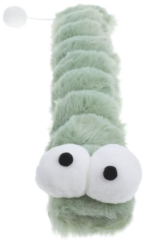 HEMOTON Peluche pour Chat de Ver avec Herbe à Chat Coussin Moelleux Long pour Chatons D'intérieur Interactif Stimulant pour Jeu et Détente