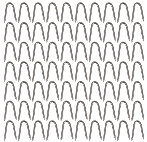 MAGICLULU Clavos en U de Hierro para Fijar Cercas y Césped, 70 Unidades, Resistencia para Mallas de Alambre, Herramienta de Jardinería para Fijación en Exteriores, Usos en Jardín y Terraza