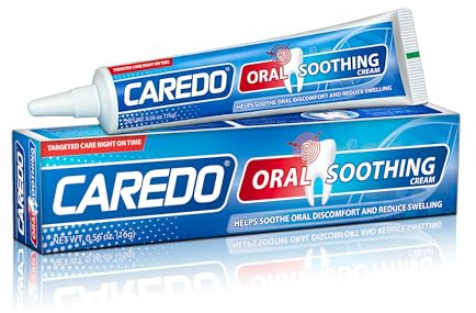 CAREDO Oral Soothing Gel – Gum Pain Relief, Mouth Ulcer Treatment & Sore Gum Care, Helps Reduce Gum Swelling & Oral Discomfort, Clove Oil, Hyaluronic Acid & Hydroxyapatite Dental Gel for Adults (16g)