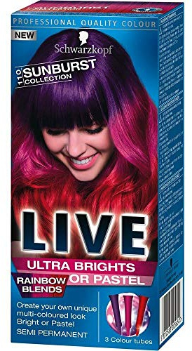 Schwarzkopf LIVE Ultra brights or Pastel Rainbow Blends 110 Sunburst collection.