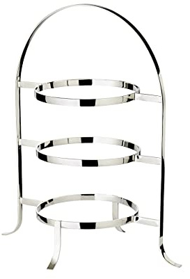 Edzard Portapiatti Sina (Altezza 42 cm), Argentato, per 3 Piatti con Diametro da 20 a 28 cm - Stoviglie da Portata, alzatina