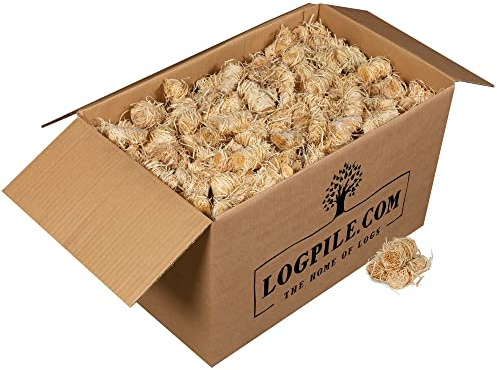 Logpile - 900 Natural Firelighters | Fast Lighting for Wood Burners, Pizza Ovens, BBQs, Fire Pits & Stoves | 100% British, Eco-Friendly & Plastic-Free, Odourless, Sustainable