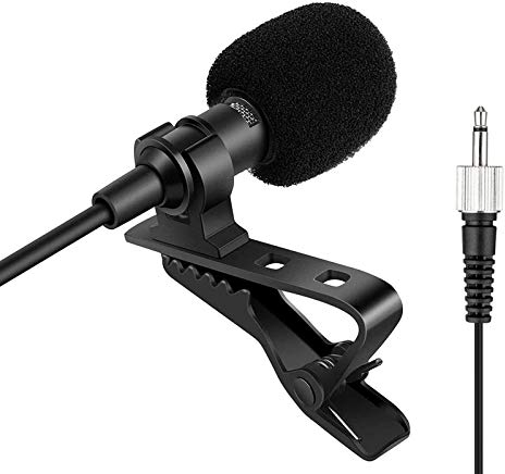 Sujeetec Lavalier-Mikrofon, Ansteckmikrofon, kompatibel mit Sennheiser Funksender, unidirektionales Kondensatormikrofon, 3,5 mm Mono-Schraubverschluss-Stecker