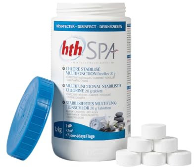 HTH Spa - Chlore stabilisé Multifonction Pastilles 1,2kg