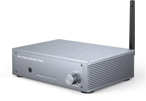 Inwa Bluetooth Audio verstärker Hi-Fi Stereo, 200W 2-Kanal-Verstärker Mini Receiver, Stereo-Verstärker mit HDMI (ARC), Opt, Coax, USB, RCA, für Lautsprecher 100W x 2 mit Bass- und Höhenregelung