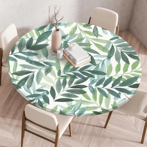 Odot Waterproof Round Tablecloth 80cm,Outdoor Table Cloth with Elastic Edged, Elastic 3D Floral Tablecloth Wipeable, Garden Table Cloth Suitable for sizes 70cm-75cm