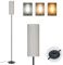 IPARTS EXPERT Stehlampe Wohnzimmer, LED Stehlampe Dimmbar, Standleuchte LED mit Fußschalter Leinenschirm, Vintage Leselampe Farbtemperaturen Ecklampe für Schlafzimmer, Wohnzimmer, Büro (Leinen)