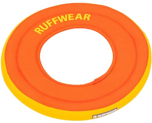 Ruffwear, Hydro Plane Dog Flying Disc, Soft Buoyant Foam Floating Fetch Toy, Lightweight Interactive Water & Snow Toy, Gentle on Teeth, Durable Year-Round Outdoor Play, Tangelo Orange, 9, Medium