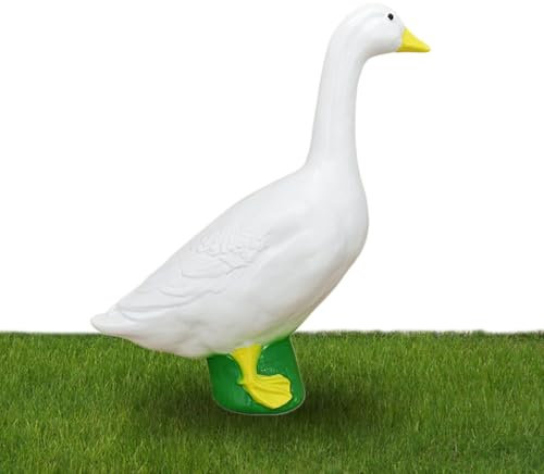 Duck Figure en résine synthétique - 18 cm de haut, sculpture réaliste pour le jardin, la terrasse, les balcons, les trottoirs et la pelouse | Gartendeco pour les trottoirs, la véranda, la clôture, l'e