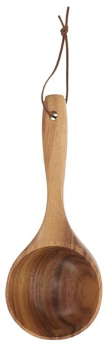 Veemoon Convenient Wooden Water Ladle for Bathing Gardening and Kitchen Use Natural Wood Scoop for Effortless Vegetable and Fruit Washing Essential Bathroom Accessories