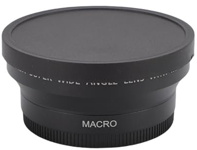 Akozon Obiettivo Aggiuntivo Grandangolare Macro HD 0.43X 2 in 1 per Fotocamera, Attacco per Obiettivo Fotografico in Lega di Alluminio, Vetro Ottico per Macrofotografia