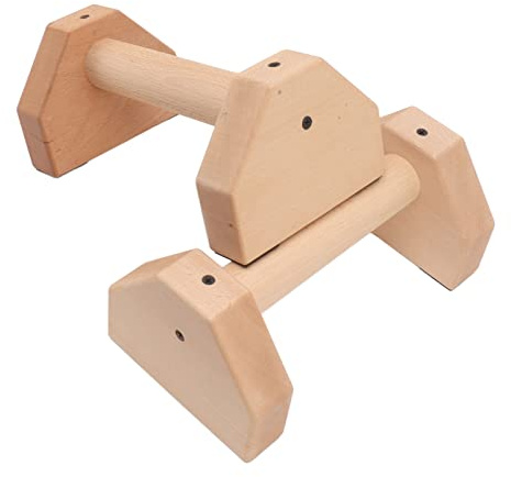 aqxreight 2 Piezas de Mangos de Madera para Flexiones, Barra de Flexiones Antideslizante, Barras Paralelas para Soporte de Manos para Interiores y Exteriores, 25 Cm/9,8 Pulgadas, el Sudor (25 cm/9,8