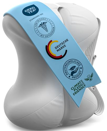 Healthfix Cuscino per ginocchia per chi dorme sul fianco, ortopedico per le gambe per dormire con cinghia, 2 pezzi in memory foam, rivestimento lavabile rinfrescante (bianco)