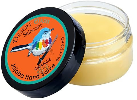 Desert Oasis Skincare | USDA Organic Orange Hand Salve – Over 50% Jojoba Oil with Beeswax & Avocado Oil – Helps Soothe & Soften Dry, Cracked Hands, Feet & Cuticles – 2 oz (60 g)