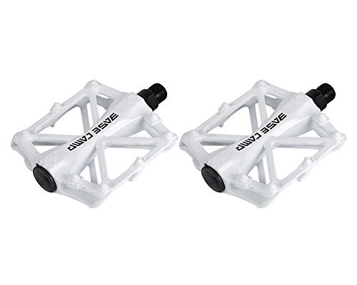 zjchao Pedales para Bici BMX Bicicleta de montaña MTB Ciclismo de Carreras Ultraligero Pedal de aleación (Blanco)