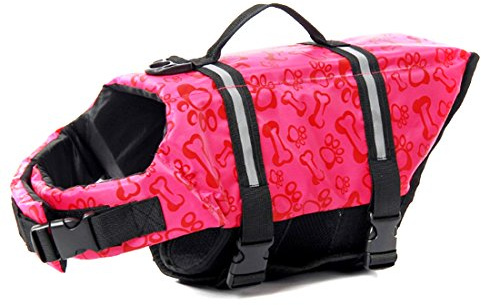 Keysui Pet Life Jacket Size Adjustable Dog Lifesaver Safety Reflective Vest Pet Life Preserver Dog Saver Life Vest Coat for Swimming Surfing Boating Hunting