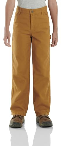 Carhartt Boys Canvas Work Pant, Carhartt Brown, 14