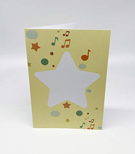 Talking Print Recordable A5 Generic Audio Cards Star Cover - Yellow - AG2260 30 Sekunden Audio - Seilzug aktiviert Sofort Versand