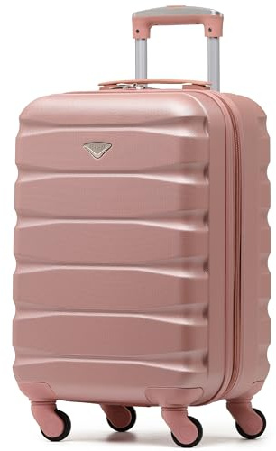 Flight Knight 55x35x25 Cabin Luggage for KML,Carry On Suitcase Approved for 35 Airlines, EasyJet, Maximum Size for Air France - Lightweight Small Durable Cabin Bag, ABS Hard Shell, Hand Luggage